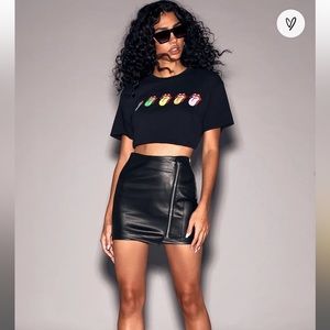 LULUS faux leather mini skirt with zipper
